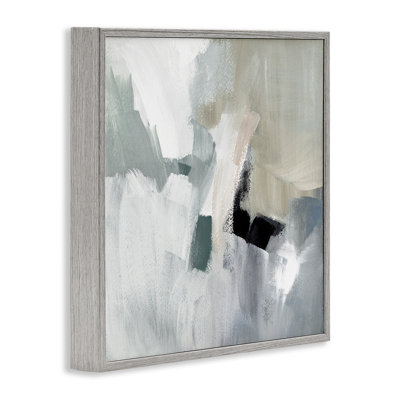 «Quiet In Grays», estampe numérique sur toile grise abstraite de Lanie Loreth
