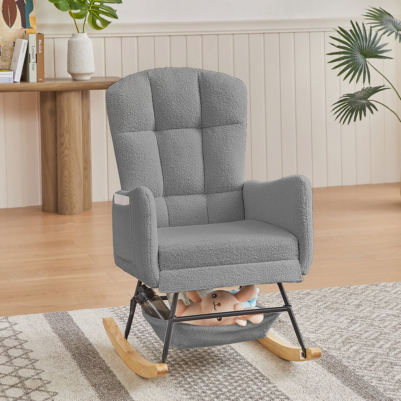Grey Teddy Rocking Armchair