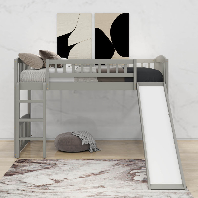 Lit mezzanine simple avec glissoire et échelle