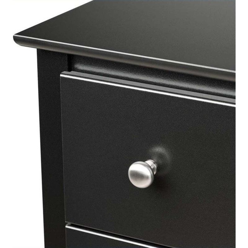 Sonoma Traditional Nightstand Side Table With 2 Drawers, Functional 2-Drawer Bedside Table 16" D X 23.25" W X 21.75" H, Black