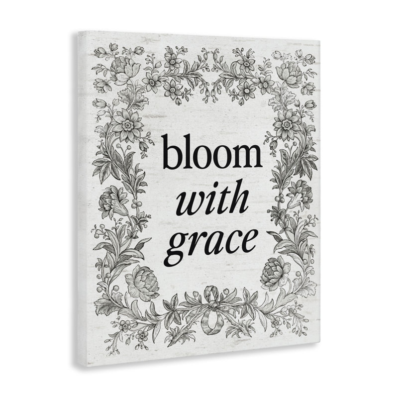 Toile rétro Bloom, Grace, avec lettrage et doublure, H 20 po x l 16 po
