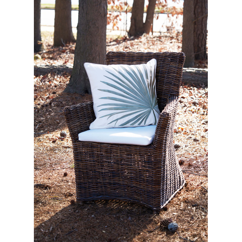 Shell Neutrals Indoor/Outdoor Lumbar Pillow, 20"H x 20"W, Square, Green/White