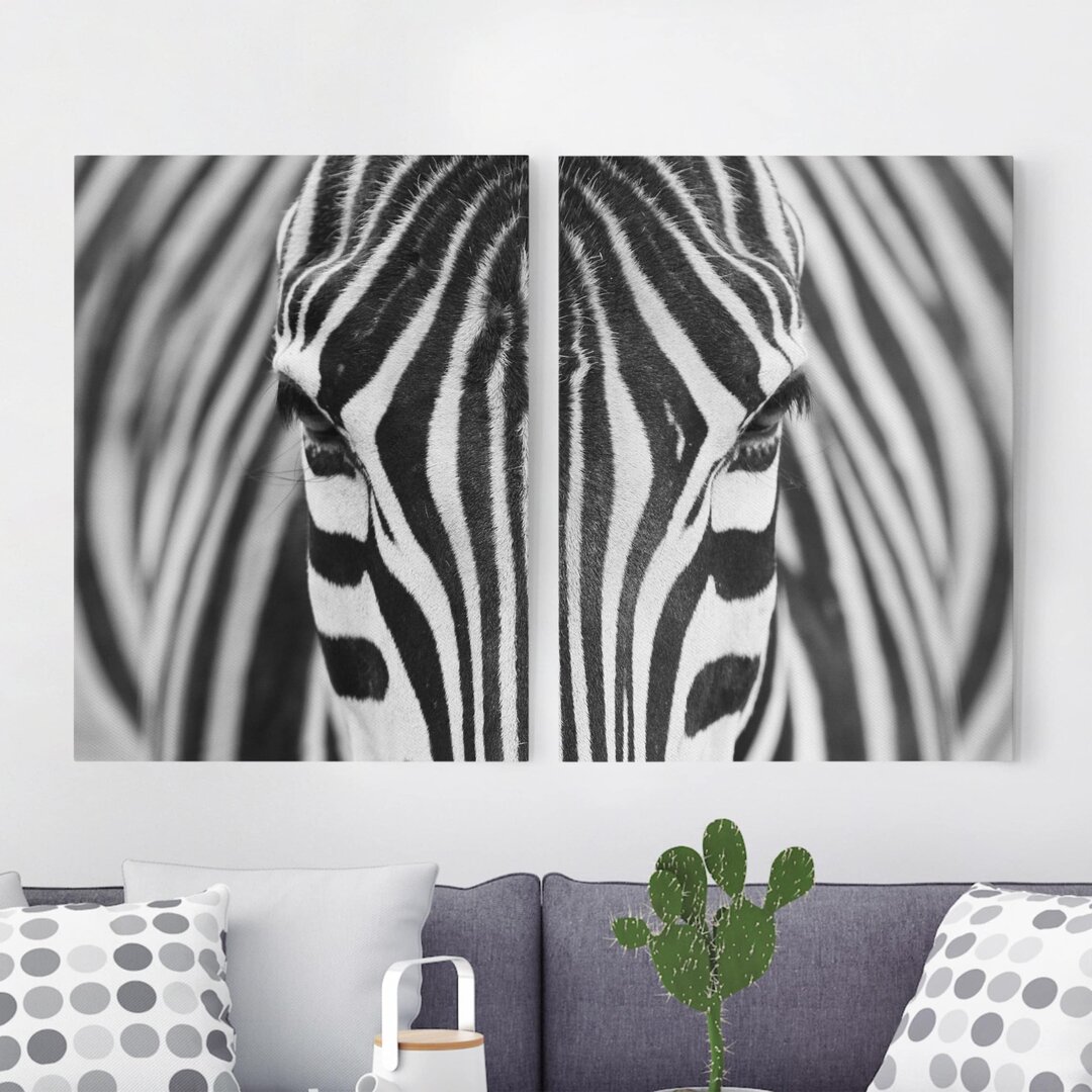 Leinwandbilder-Set Zebra Look