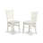 3 Piece Dining Room Furniture Set Contains a Round Dining Table and 2 Linen Fabric Upholstered Chairs, 42x42 Inch, Linen White-633372867-607392014