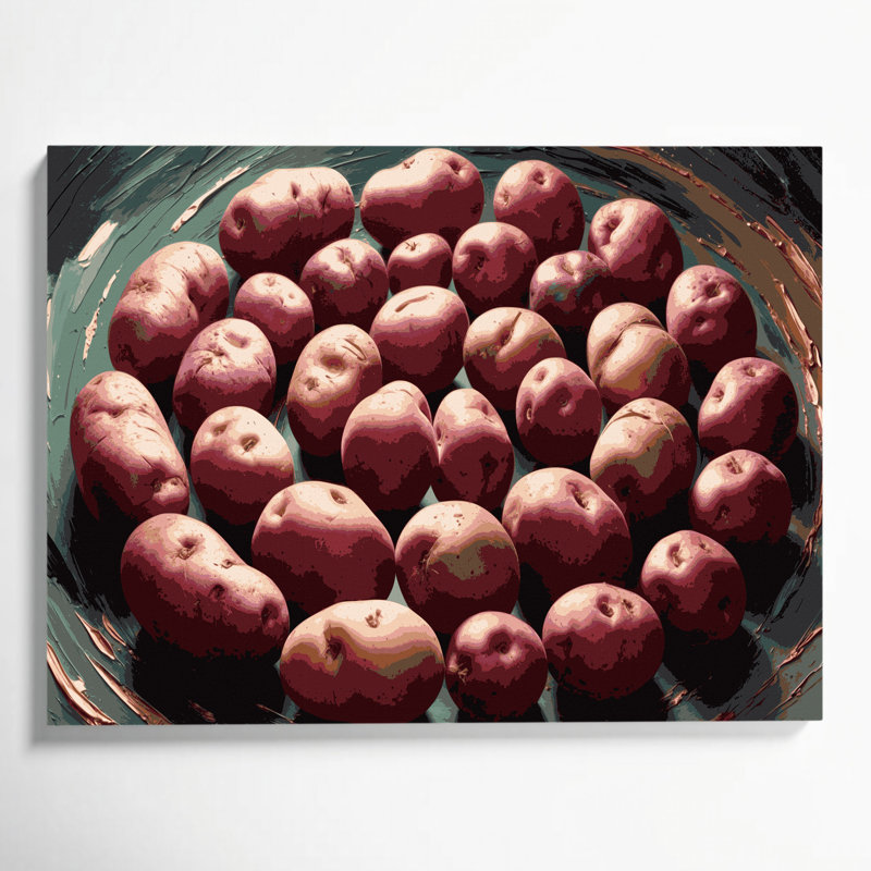 Art sur toile, légumes, pommes de terre, H 11 po x l 14 po