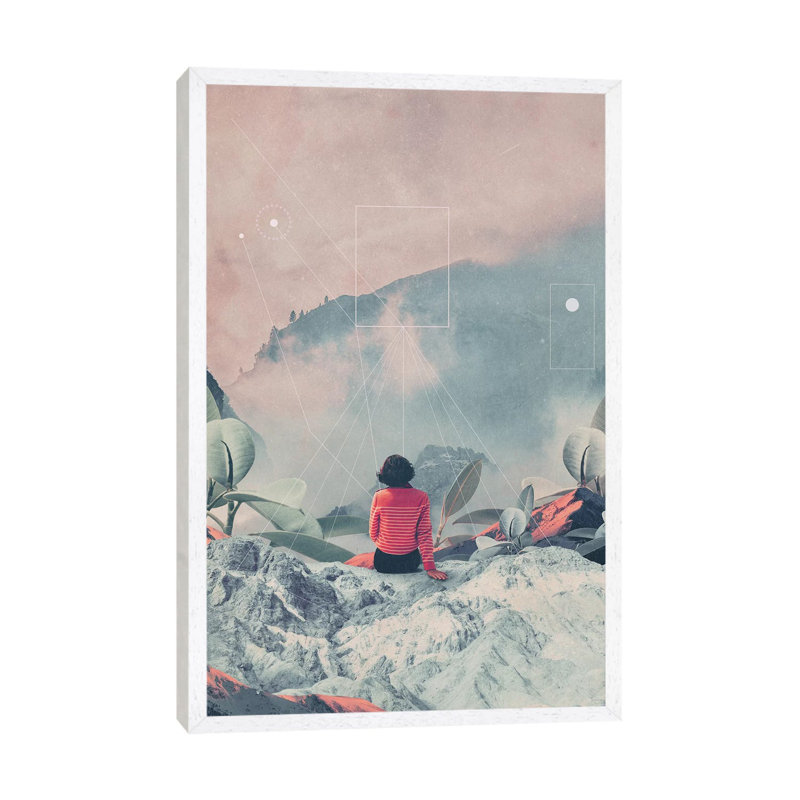 Lost In The 17th Dimension by Frank Moth - Print on Canvas, 101.6cm H x 66.04cm W x 3.81cm D, White Framed