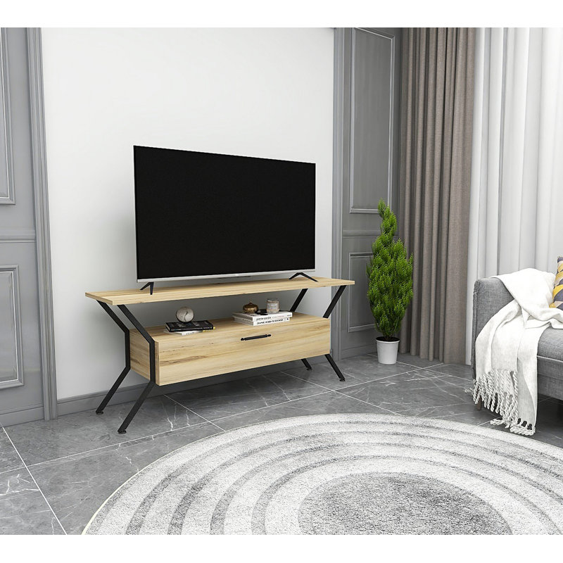 Alburnett TV Stand, Natural/Black