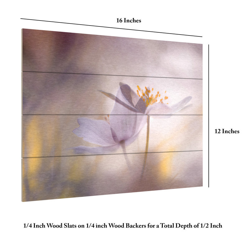 Ylva Sjogren  Violet Tones Wood Slat Art, H 18 po x l 22 po