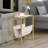 Menezes Gold Bedside Table, Small Side Table, Narrow Bedside Table, End Table, Slim Bedside Table
