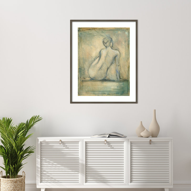 «Contemporary figure Study I» par Ethan Harper, reproduction d'art encadrée sur bois, H 41 po x l 33 po