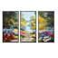 Forêt d'été avec fleurs - ensemble d'art mural sur toile encadré paysage-1727987417-1727987416