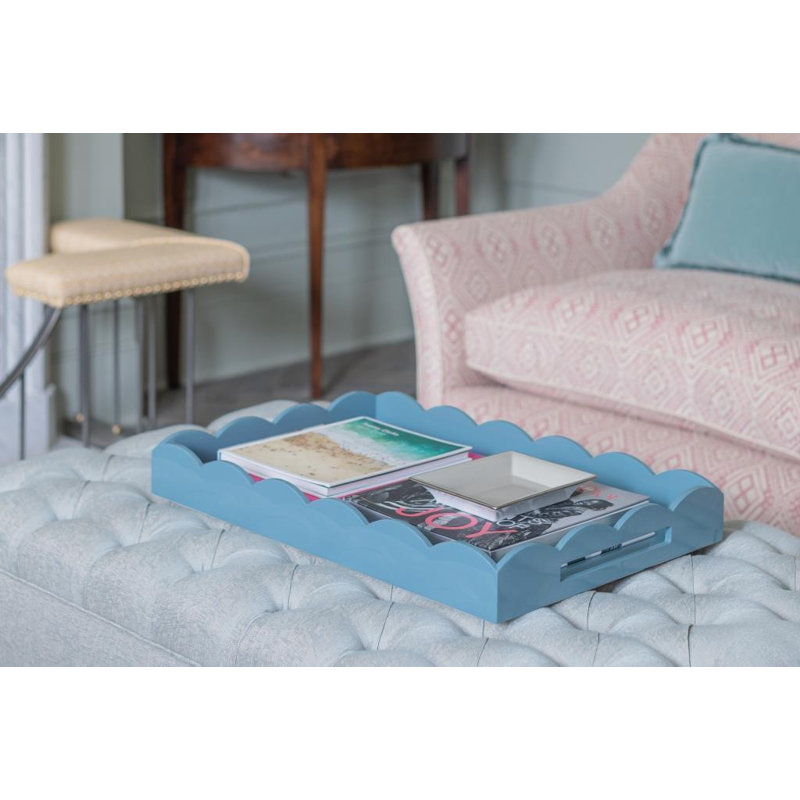 Plateau festonné 26 x 17, Chambray