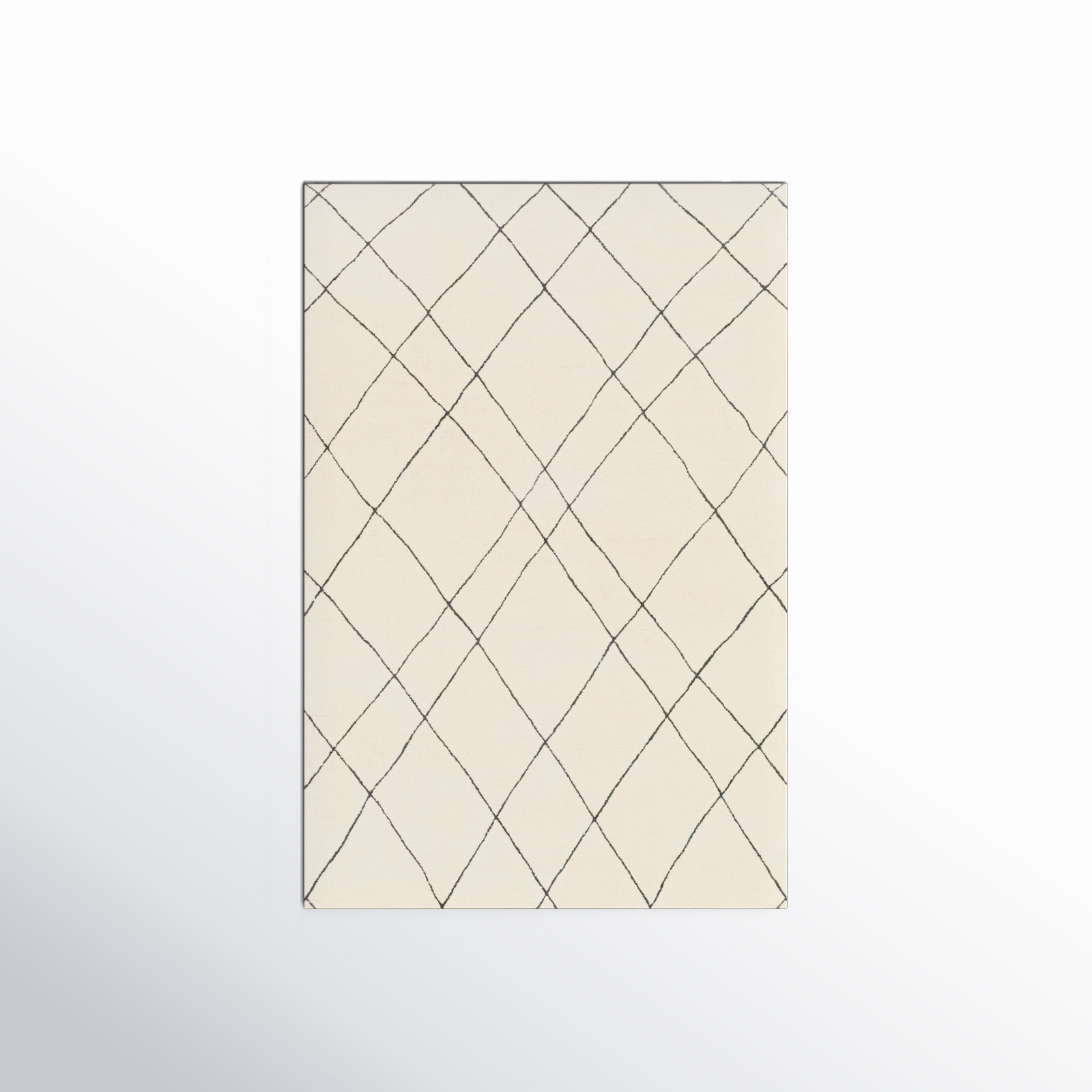 Seaton Black Cream Hand-Tufted Abstract Wool Rug, Rectangle 2' x 3'