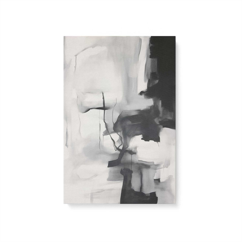 Impression sur toile monochrome Whisper II, H 18 po x l 12 po x P 1,25 po, Toile tendue