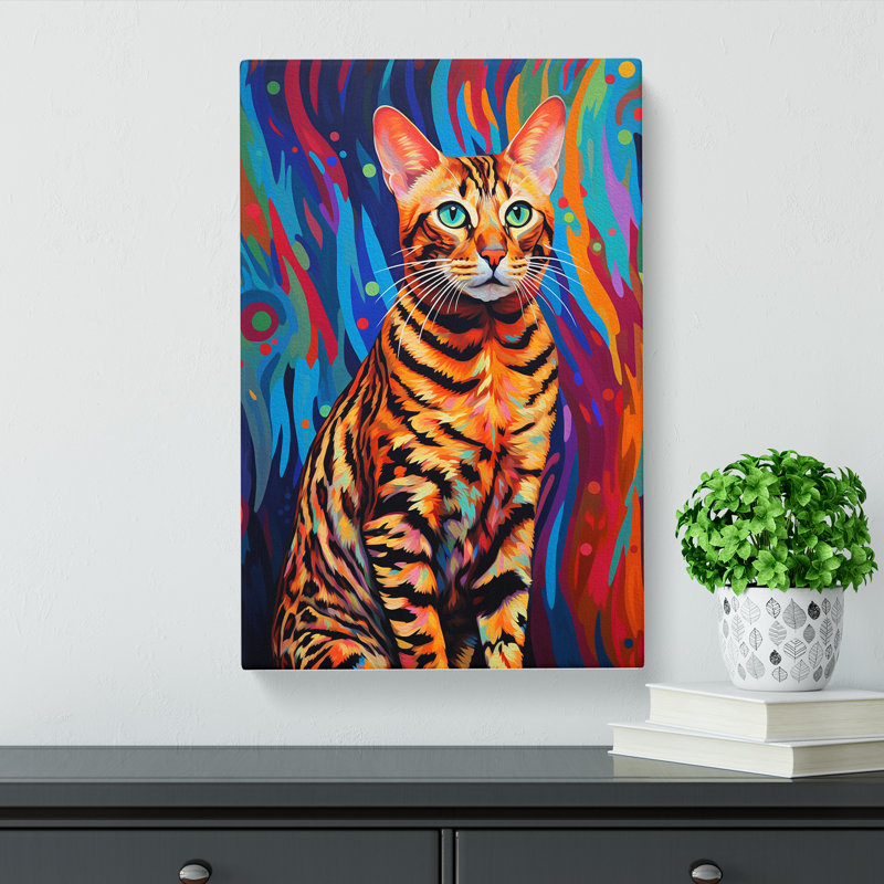 Bengal Cat Colour Field - Wrapped Canvas, 76cm H x 50cm W x 3cm D