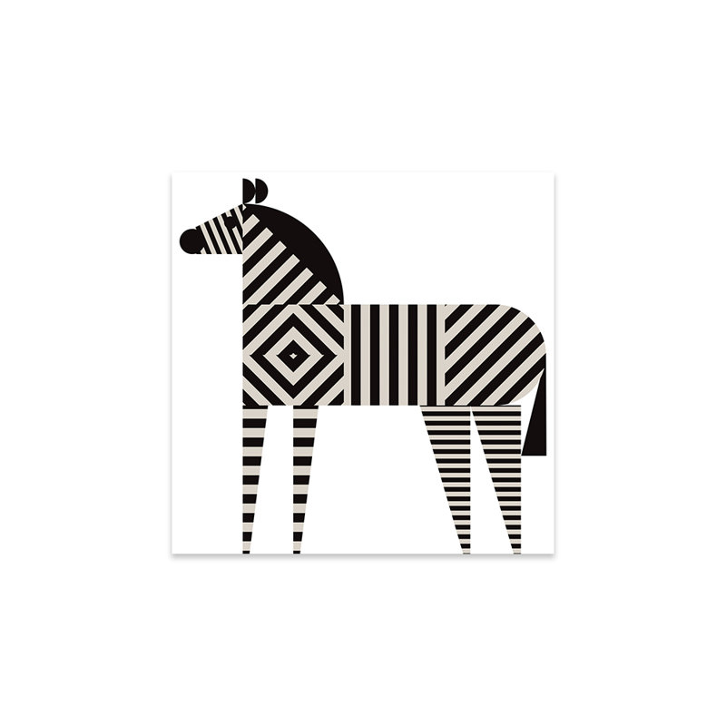 Zèbre rayée - impression sans cadre, H 24 po x l 24 po x P 0,25 po