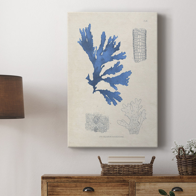 Algues bleues bleues - galerie Cavas sur mesure, H 60 po x l 40 po