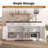63''w Kitchen Storage Cabinet, Fluted Sideboard Buffet Cabinet-1146934007