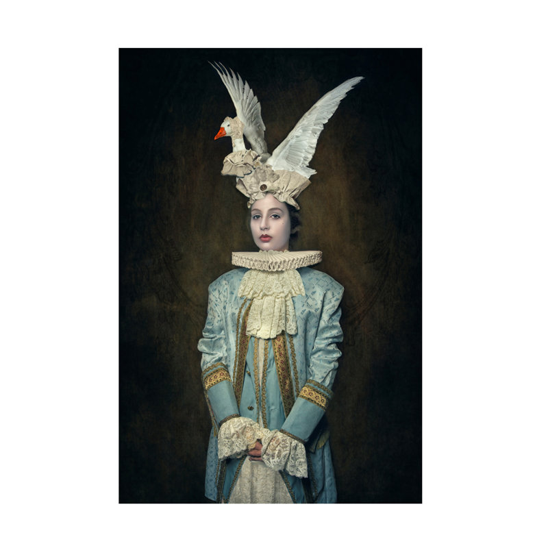 Carola Kayen Mouthaan, mon chapeau de cygne, art sur toile, H 22 po x l 32 po