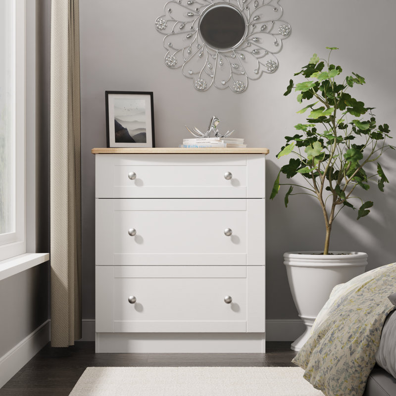 77cm W 3 - Drawer Chest of Drawers, White