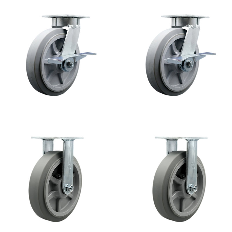 4 Piece Thermoplastic Rubber Caster Set