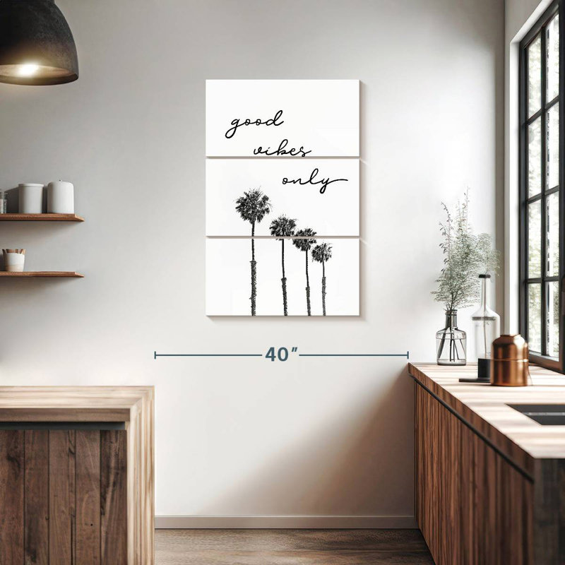 Harnek Palm Trees Good Vibes Only, H 38 po x l 24 po