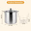 Pot de conserve en acier inoxydable 21,5 pte avec couvercle, support et outils de mise en conserve, ensemble de fournitures de mise en conserve pour bain débutant