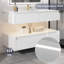 Meuble-lavabo mural simple 48 po avec plateau en marbre Brennick-1352760772