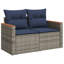  Ensemble de canapé de patio 14 pièces avec coussins en rotin de polyester gris