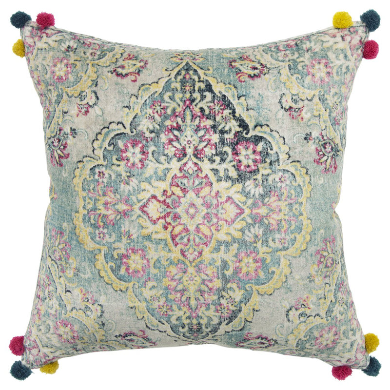 Tassels Cotton Blend Throw Pillow