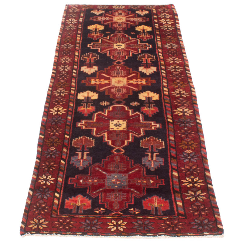 Tapis de couloir unique en laine noué à la main style 1990S 3 pi 6 po x 9 pi 10 po noir Pretor