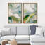 «Green Calm Relax Abstract Floral Botanical», reproduction d'art sur toile encadrée, 2 pièces-98109405-98109404