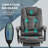 Soft Gray  26.5 Inch 7-Point Adjustable Vibrating Massage Reclining Home Office Faux Leather Chair