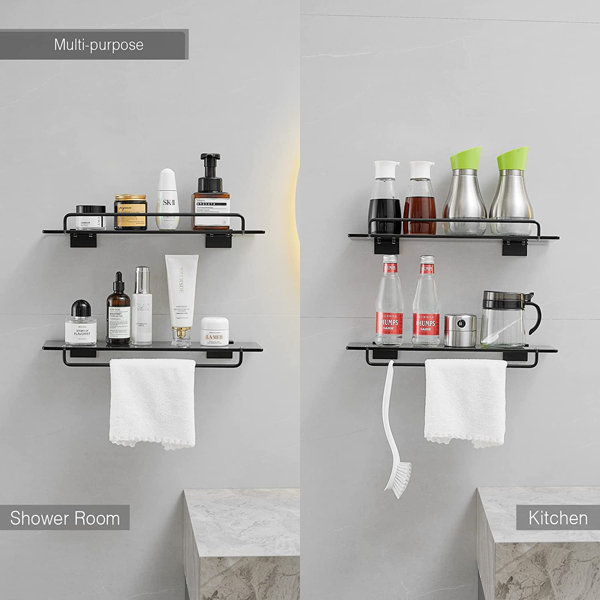 Solid Stainless Steel Bathroom Shelves 3 Layer Wall Mount