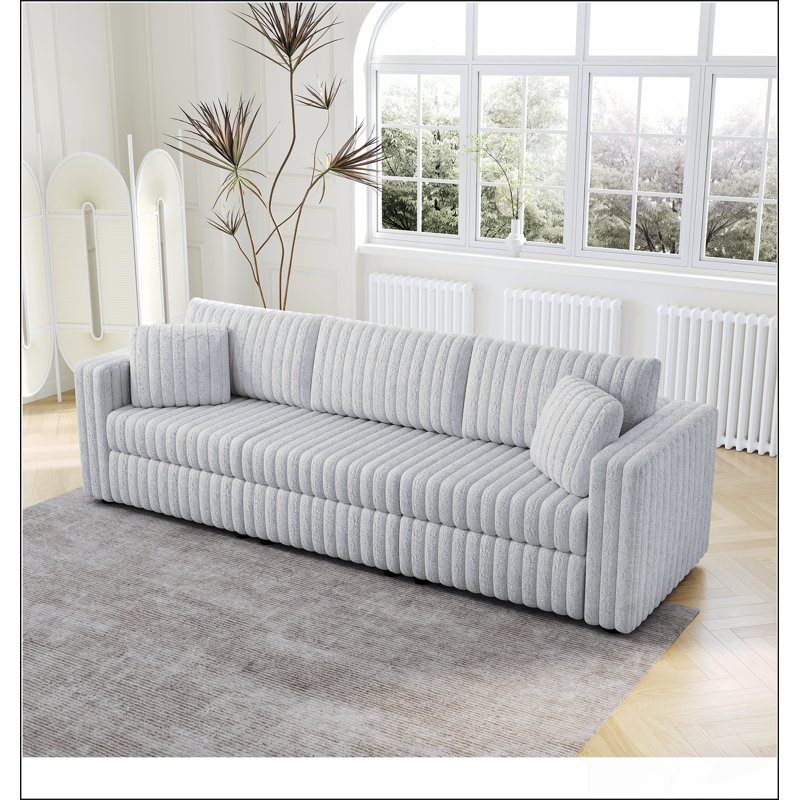 106.3" Soft Modular 3 - Person Sofa Comfortable Distinctive Design for Bedrooms Living Rooms, Light Grey