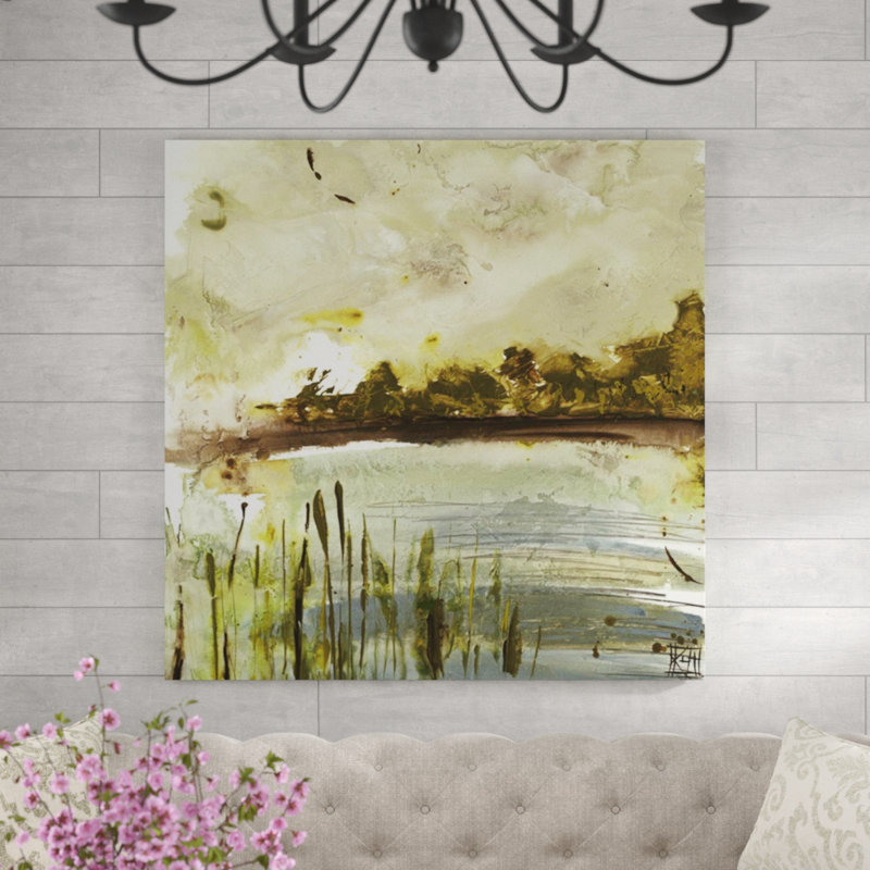 Elk Lake II - peinture, Extérieur, H 47 po x l 47 po x P 1,5 po