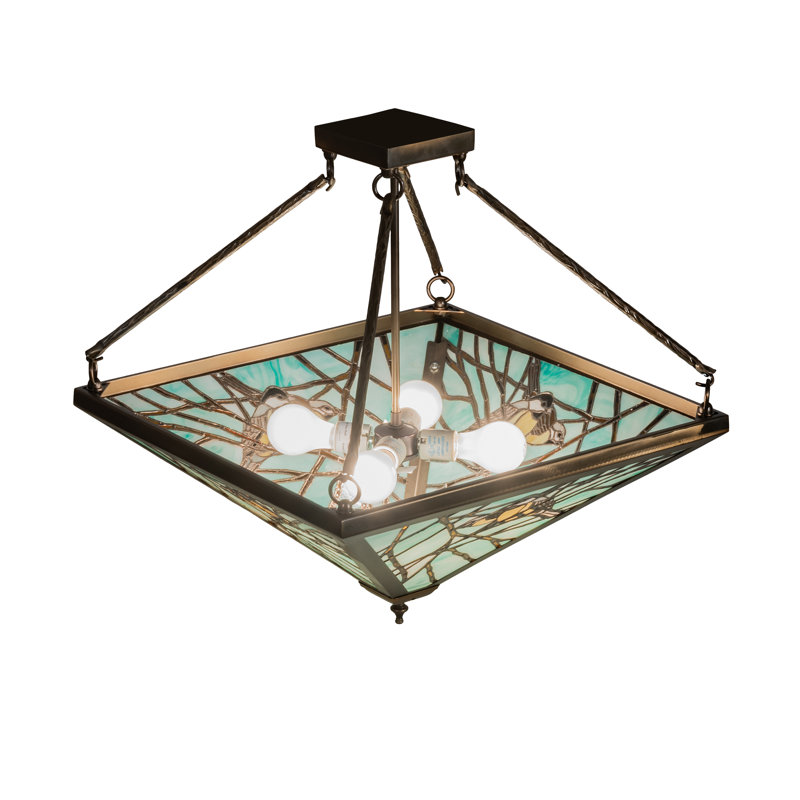 Rustic Lodge 4 - Light Semi Flush Mount