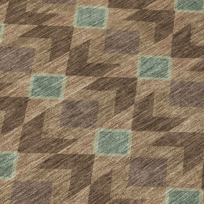 Machine Washable Indoor/Outdoor Chantille ACN2687 Geometric Rug, Chocolate, 5' x 7'6"