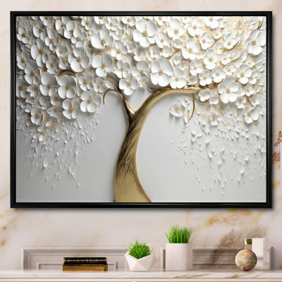 Orchidée blanche jardin de branches V - impression d'art mural floral - non texturé
