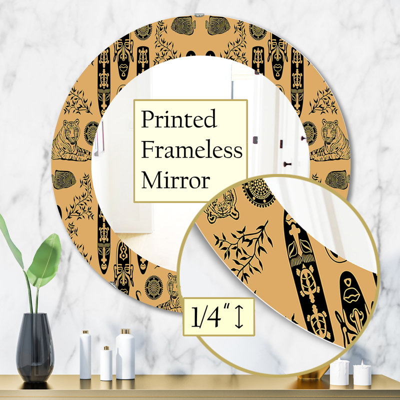 Masque ethnique - miroir bohémien et éclectique, H 31,5 po x l po