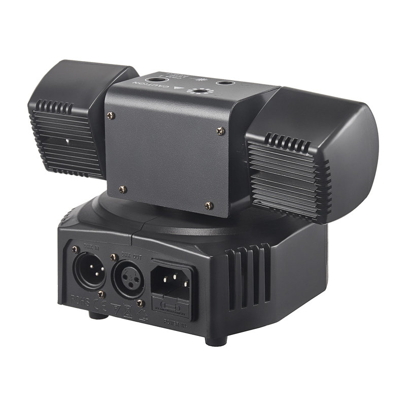 Mini lumières à DEL à tête mobile, double tête, perles RVB couleur 3535, perles stroboscopiques 10 W, contrôle du signal Dmx512, activation du son, pour scène de disco Ktv