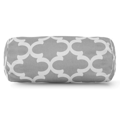 Trellis Geometric Bolster Cotton Throw Pillow