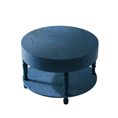 31.5" Modern Round Coffee Table with Storage and Hidden Compartment