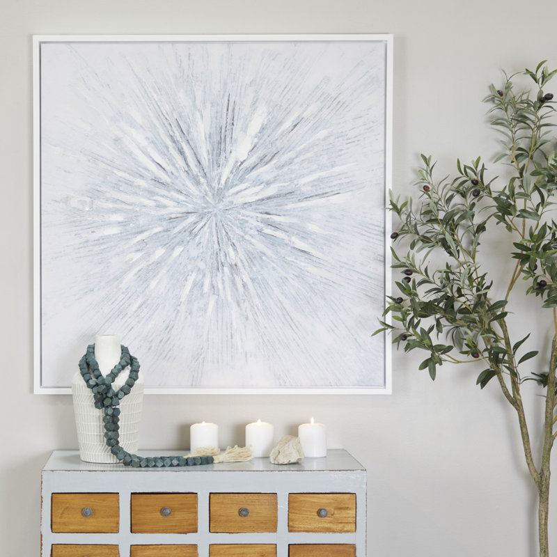 Toile, art mural encadré blanc Starburst