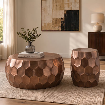 Maggie Coffee Table And End Table Copper
