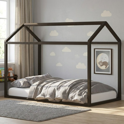 Solid Wood Kids Canopy Bed Frame