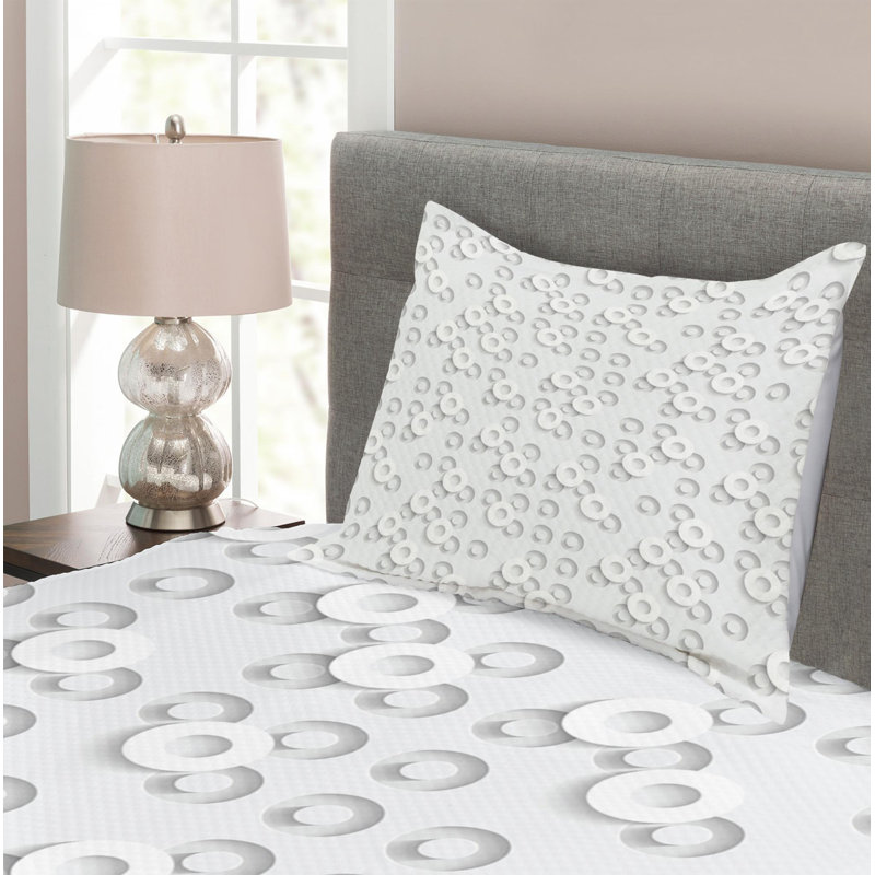 Modern & Contemporary Geometric Shapes Coverlet, Twin Coverlet + 1 Sham
