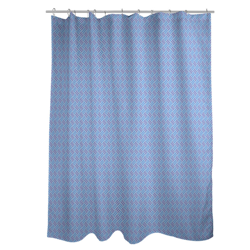 Rideau de douche simple à motif de losanges classiques, Bleu / mauve / blanc