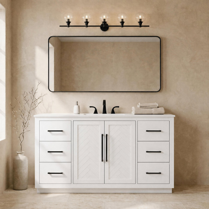 60 inch Single Bathroom Vanity, White
