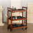 Solid Beech Wood Rolling Utility Cart with Caster Wheels